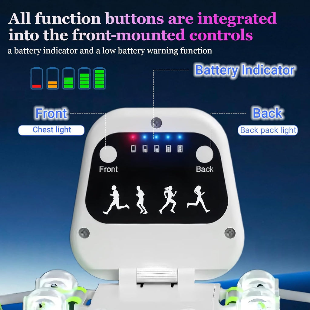 Reflective Running Vest:Rechargeable LED Running Gear with 3 Modes & 7 Colors, Adjustable Running Lights for Runners, Reflective Safety Vest for Night Running, Cycling, Walking,Hiking