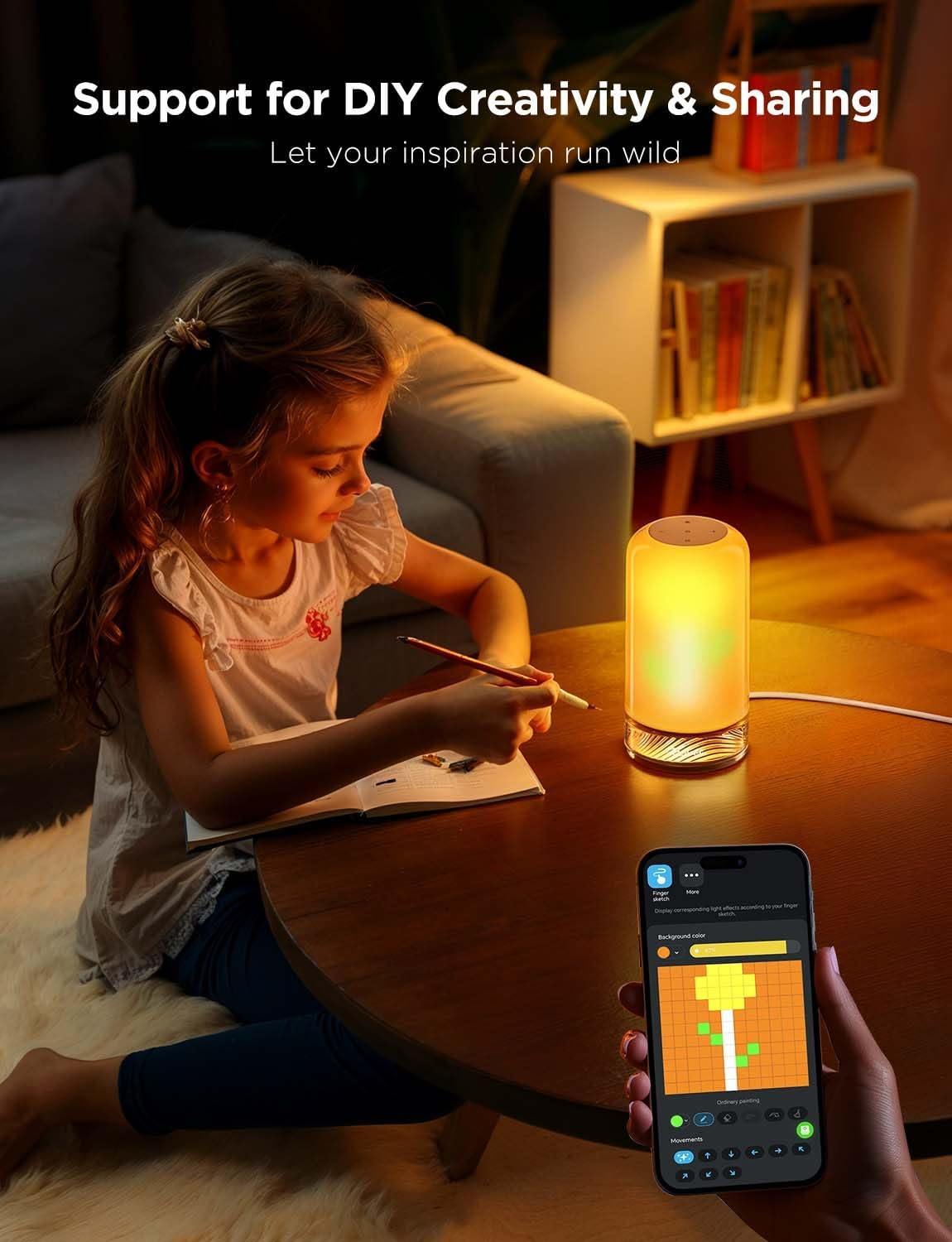 Govee RGBIC Smart Table Lamp 2, Touch Bedside Small Table Lamp Compatible with SmartThings, Matter, Alexa, Desk Lamp with 64 Scene Modes, Nightstand Lamp for Bedroom Living Room Night Light(Corded)