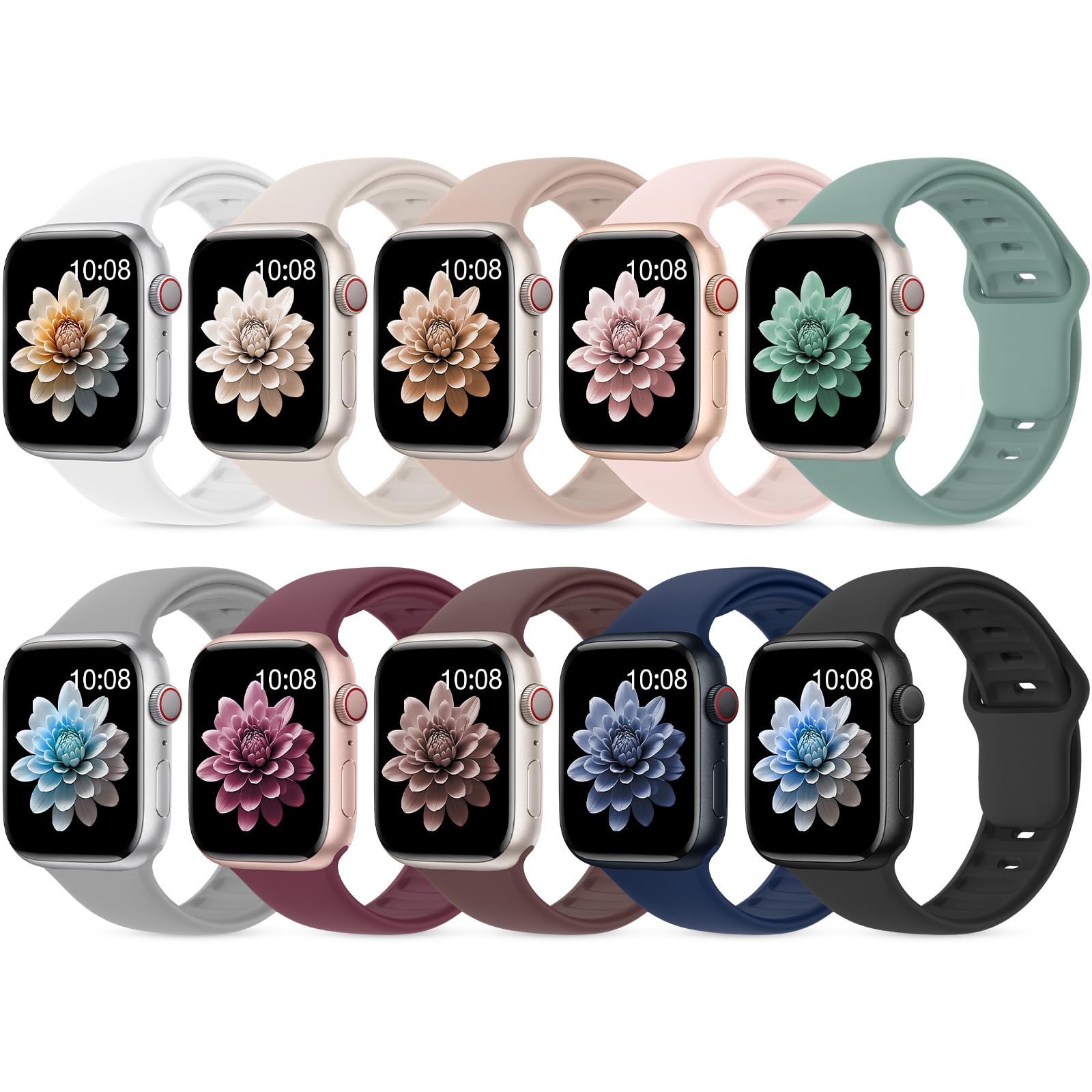 Silicone Bands Apple Watch 38Mm 40Mm 41Mm 42Mm 44Mm 45Mm 46Mm 49Mm Women Men, So