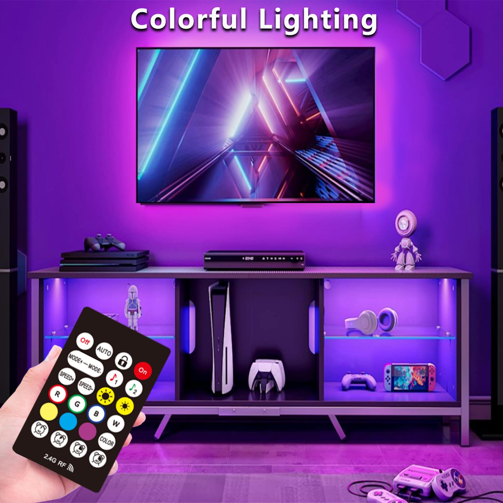 Lights For Tv, 16.4Ft Led Lights For 45-75 Inch Tvs, Rgb Tv Backlight Behind, Mu