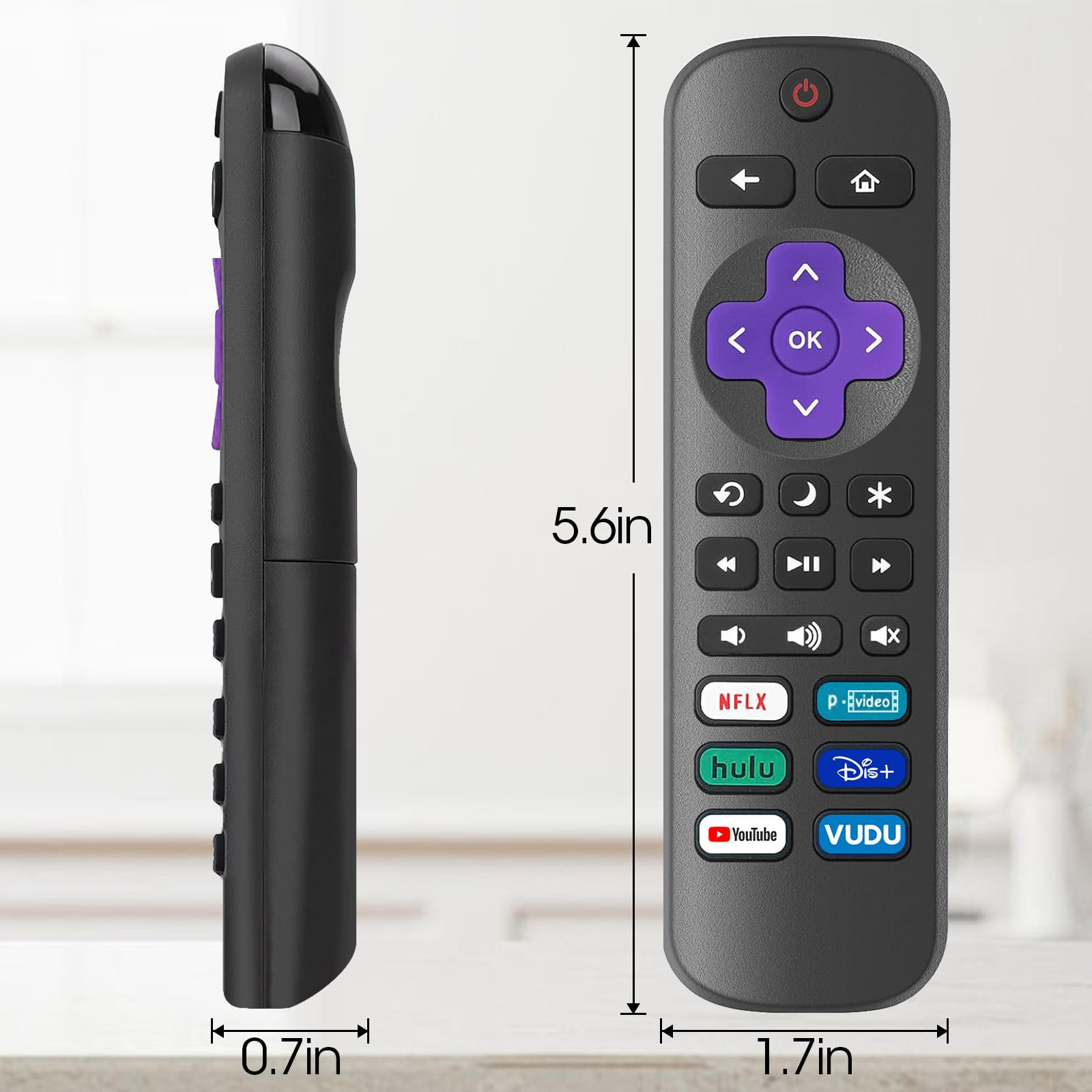 Replacement Remote Control Only For Roku Tv, Tcl Roku/Hisense Roku/Onn Roku Seri