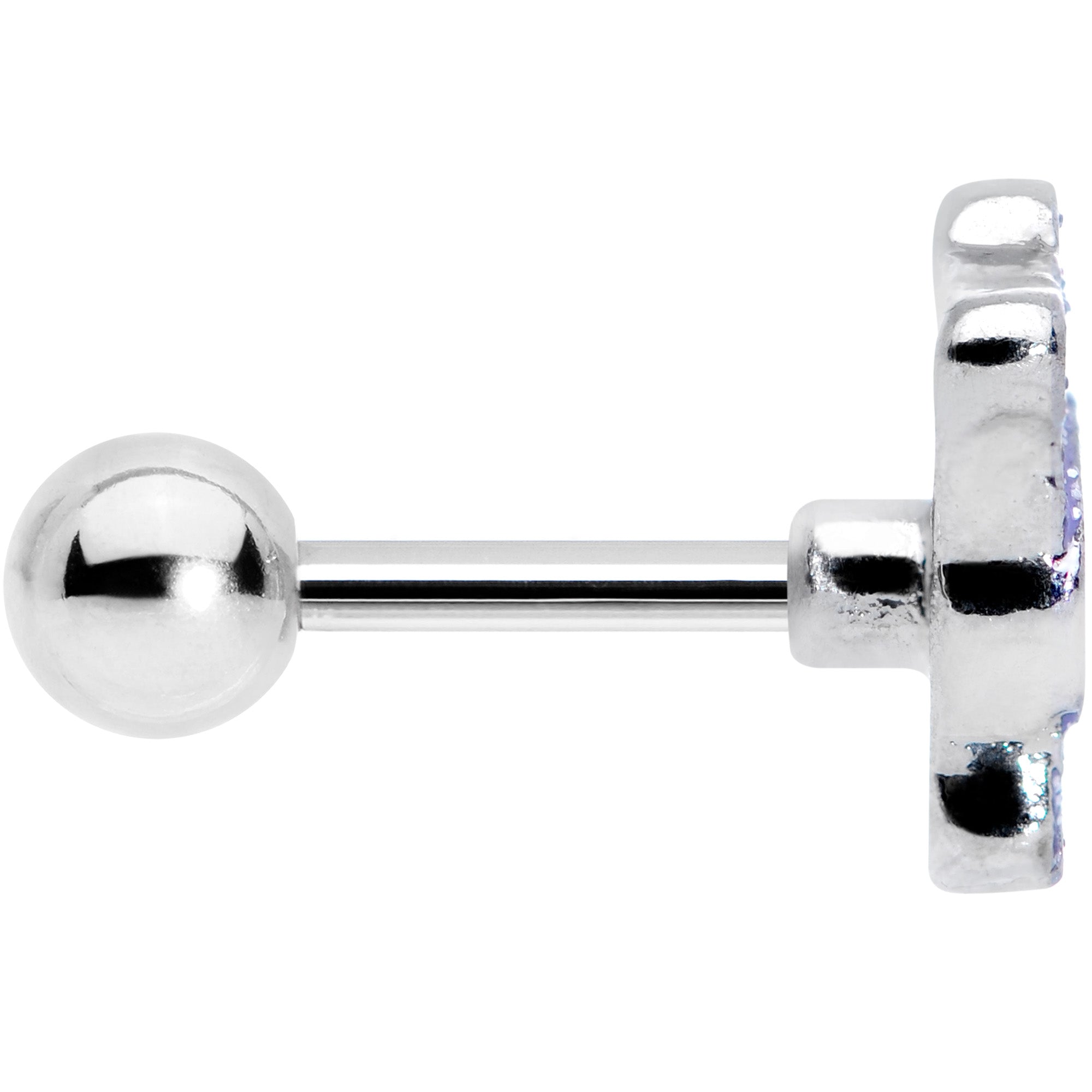 16G 1/4 Happy Purple Hippo Cartilage Tragus Earring