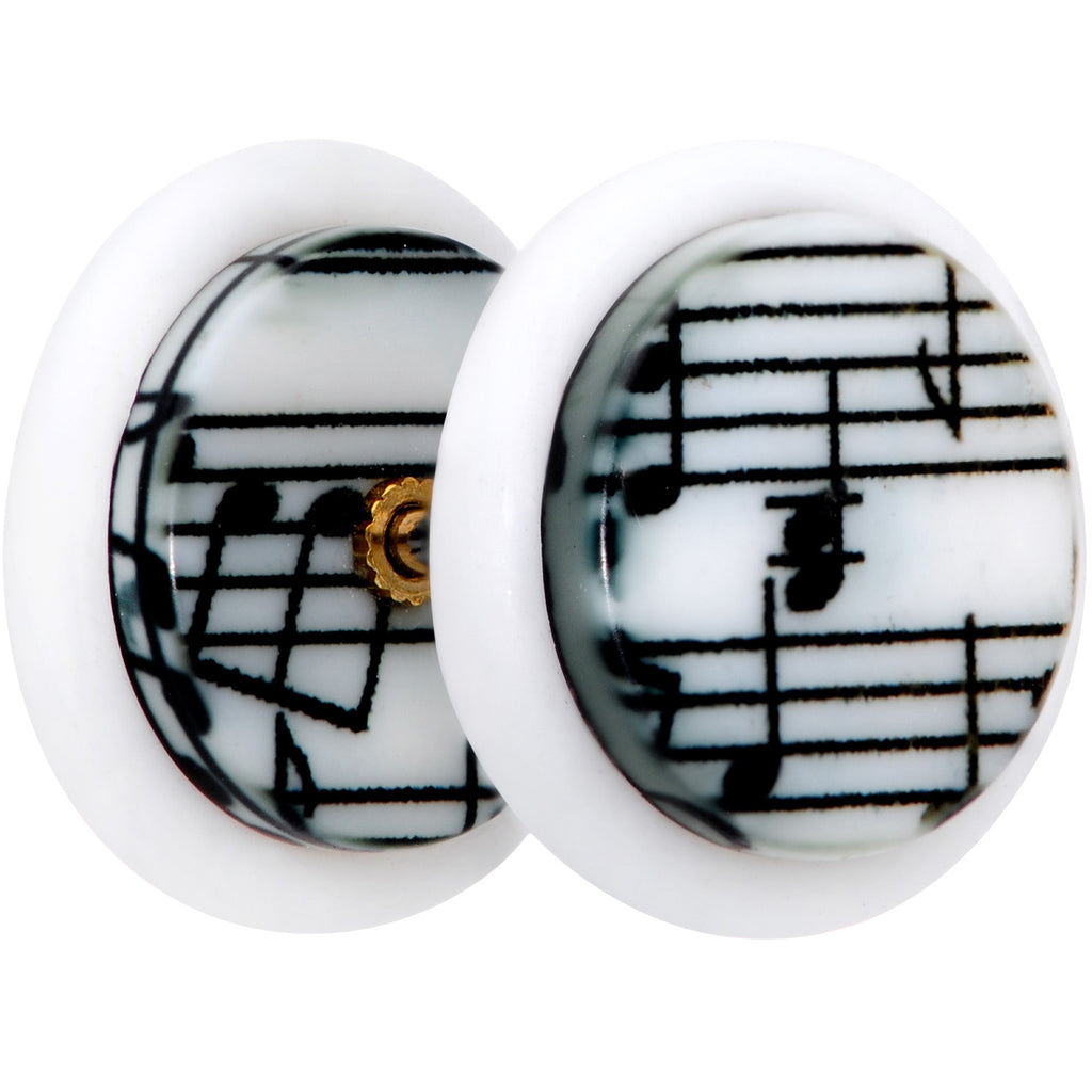 White Music Note Cheater Plug Set