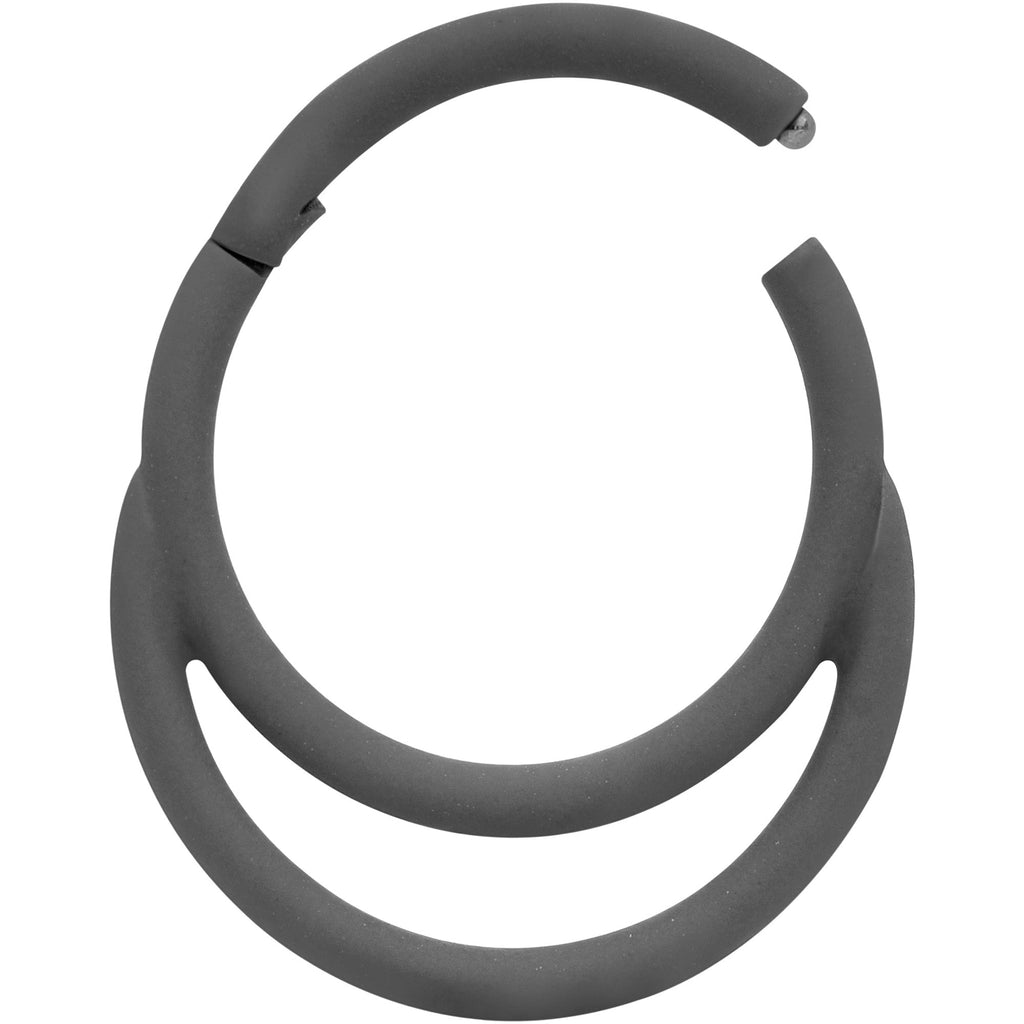 18G 3/8 Grey Matte Double Circle Hinged Segment Ring