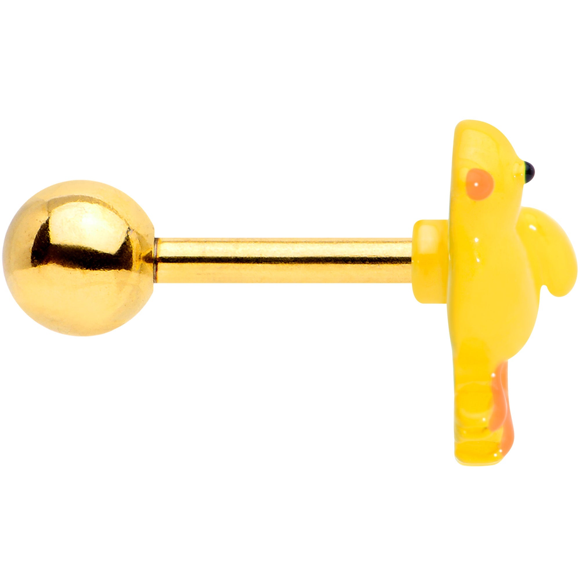 16G 1/4 Gold Tone Yellow Easter Chick Cartilage Tragus Earring