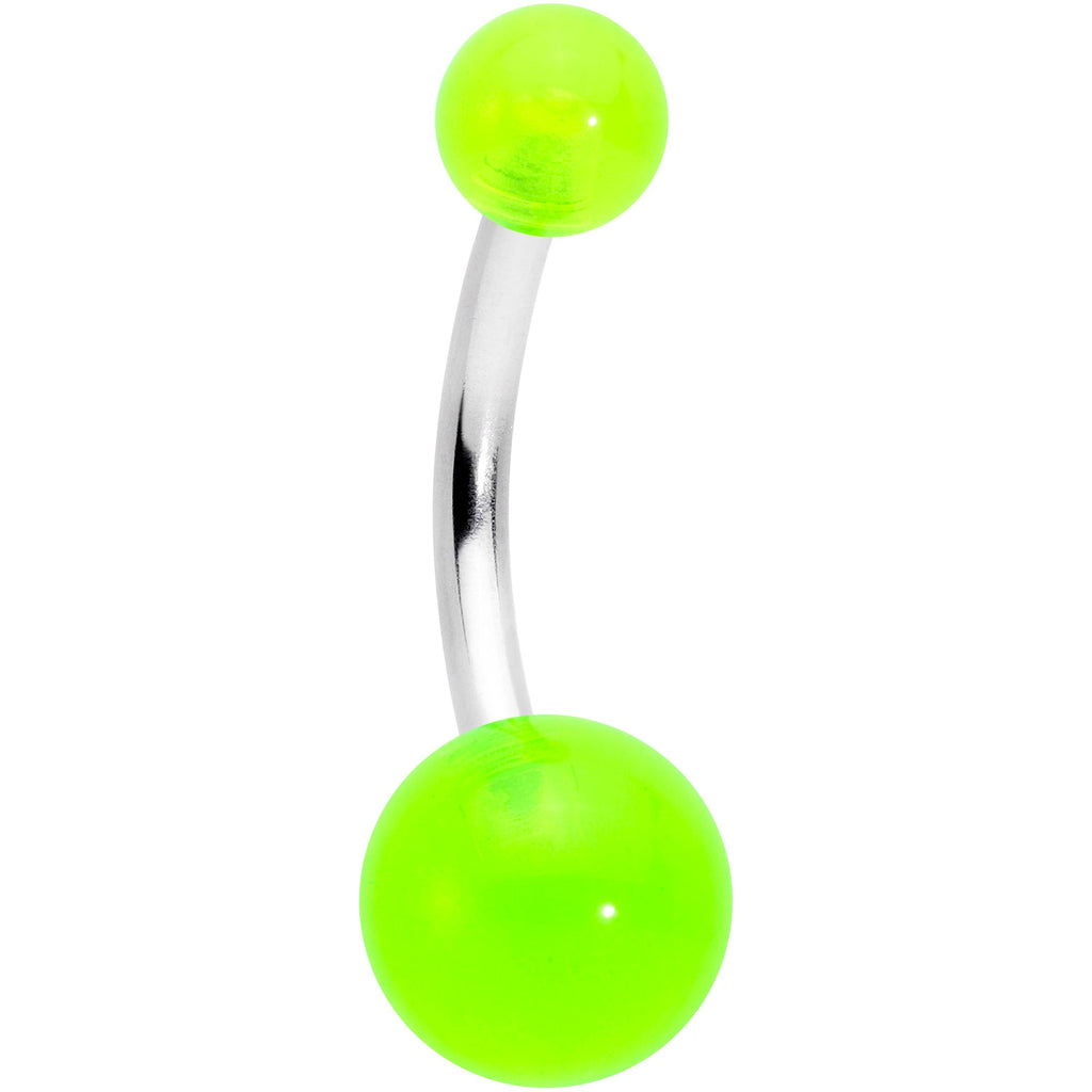 Green Gem UV Glow Color Swirl Dinosaur Belly Ring Set of 4