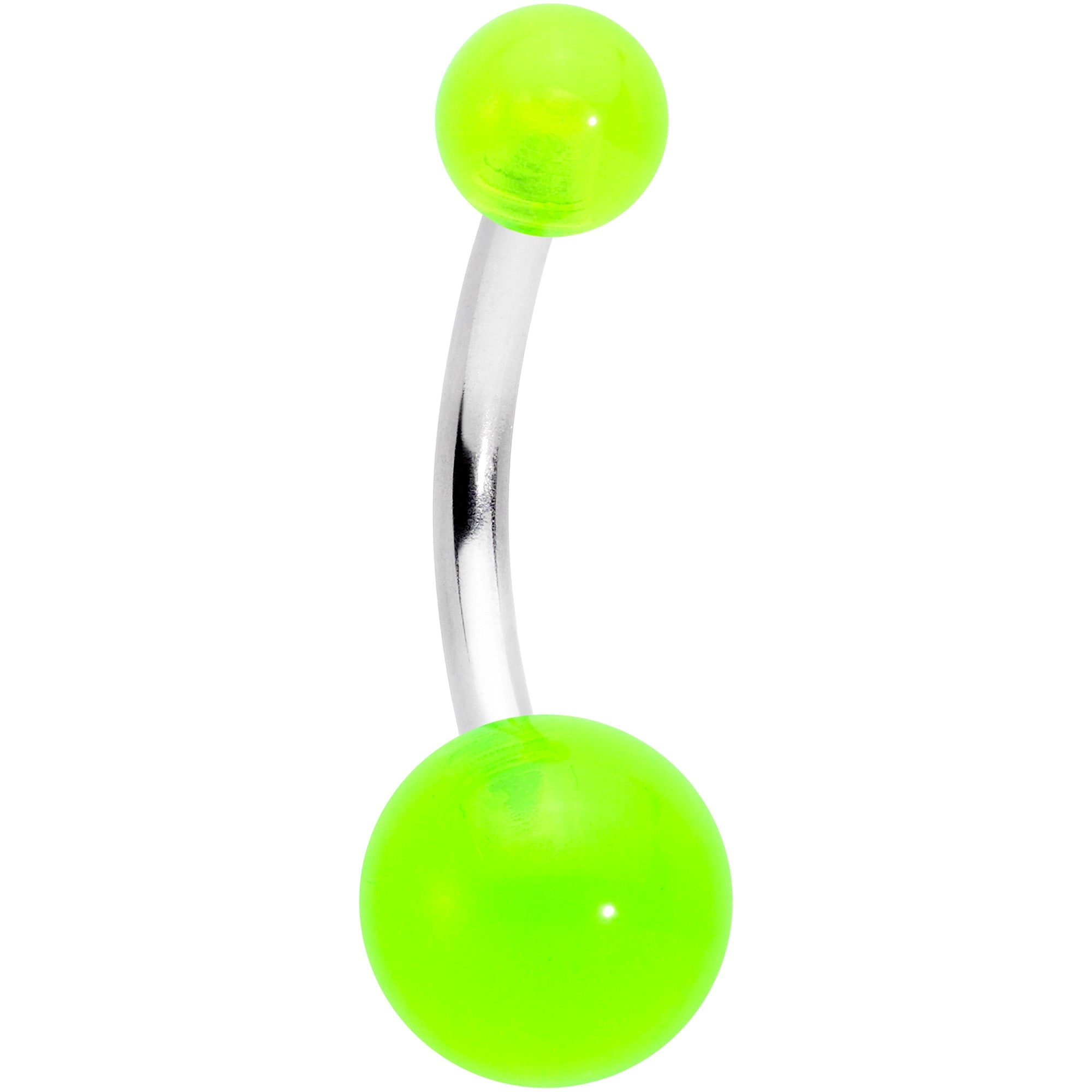 Green Gem UV Glow Color Swirl Dinosaur Belly Ring Set of 4