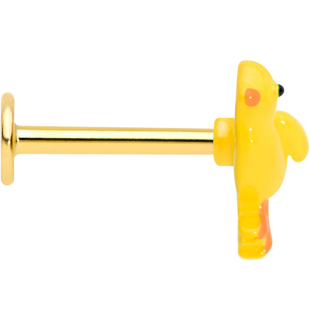 16G 5/16 Gold Tone Yellow Easter Chick Labret Monroe Tragus