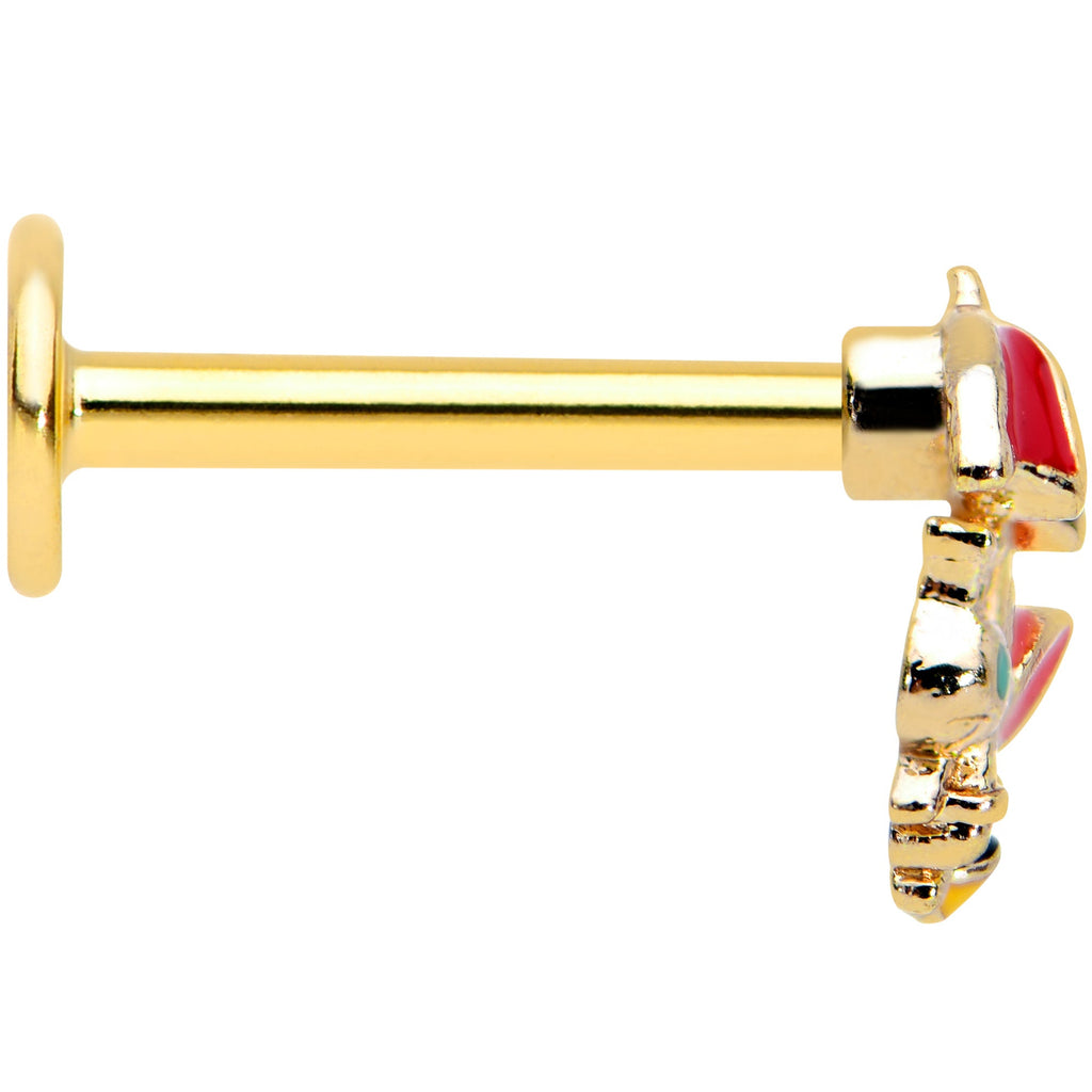 16G 5/16 Gold Tone Rainy Day Umbrella Bee Labret Monroe Tragus