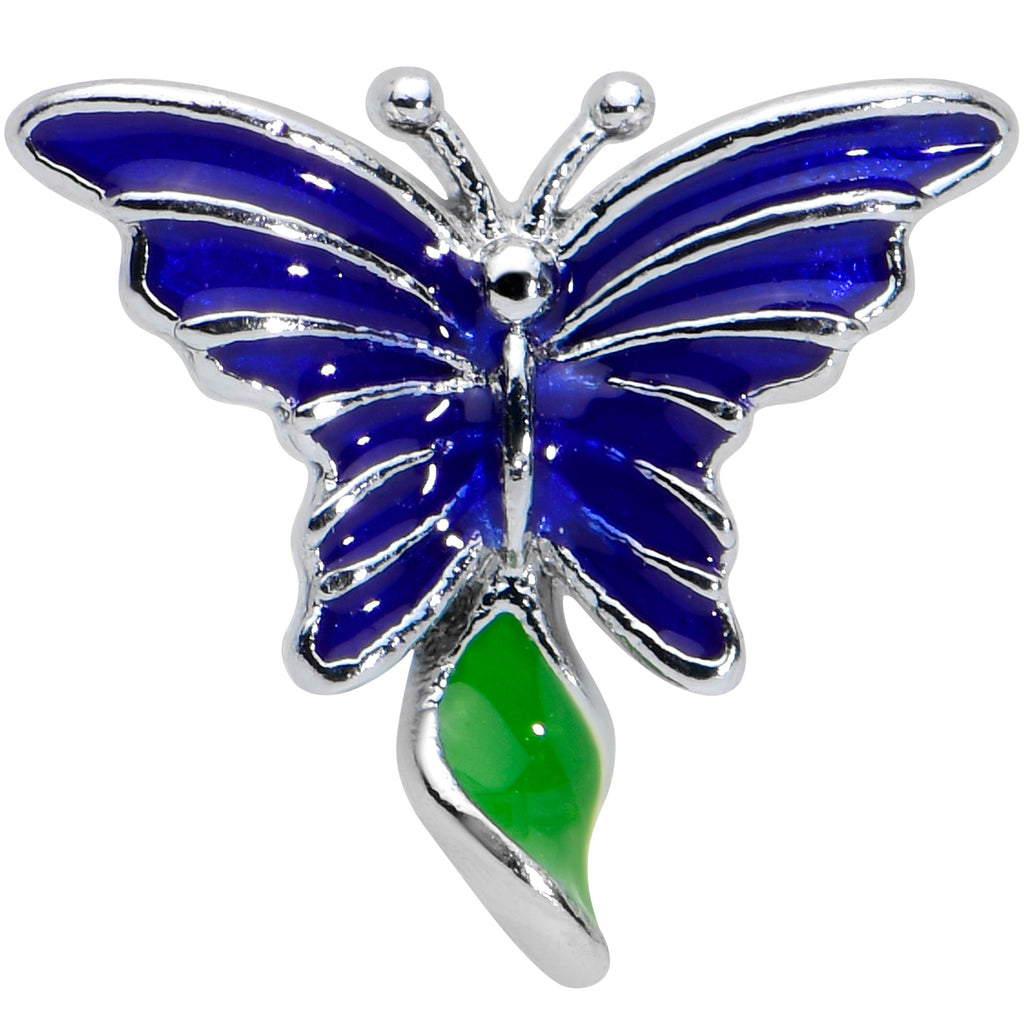 16G 1/4 Beautiful Blue Butterfly Cartilage Tragus Earring