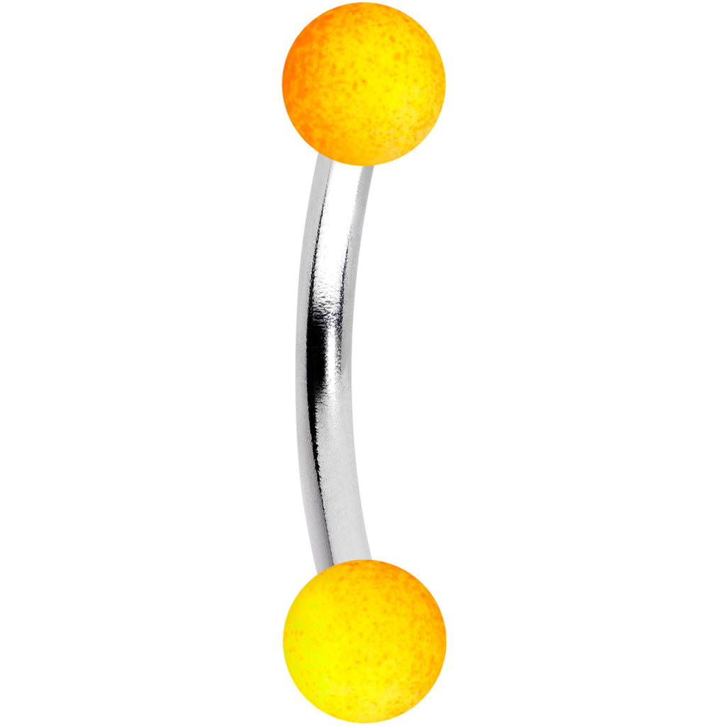 16G 5/16 Orange Yellow Ombre Soft Finish Curved Eyebrow Ring