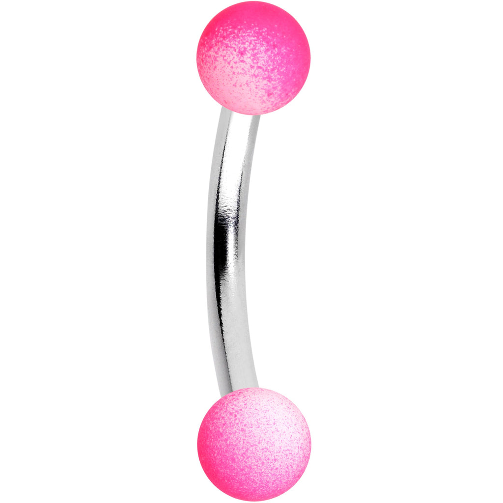 16G 5/16 Red Pink Ombre Soft Finish Curved Eyebrow Ring Set of 4