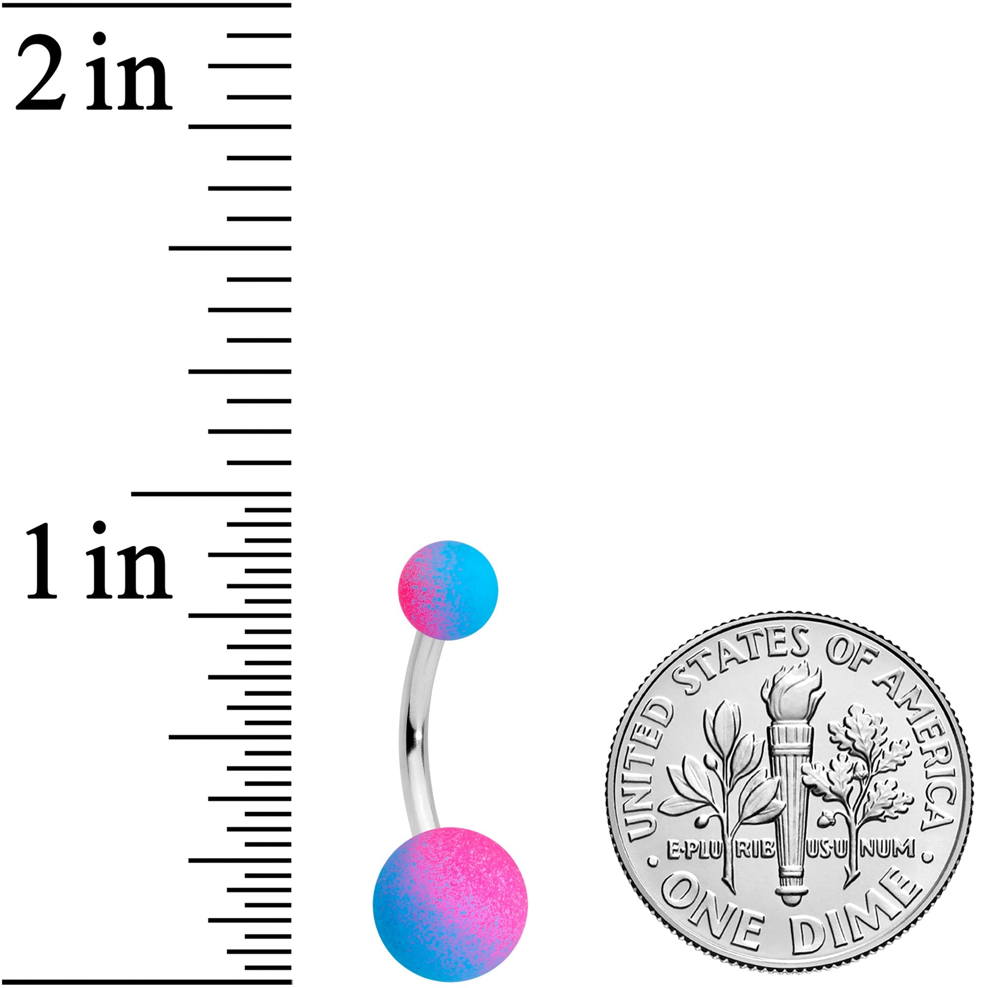 Black Blue Peach Ombre Soft Finish Navel Ring Set of 4