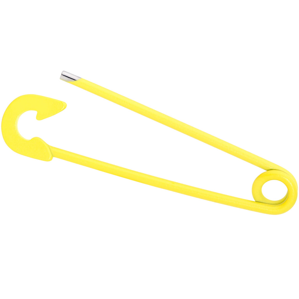 14G Yellow Matte Punk Rock Safety Pin Industrial Barbell 38mm