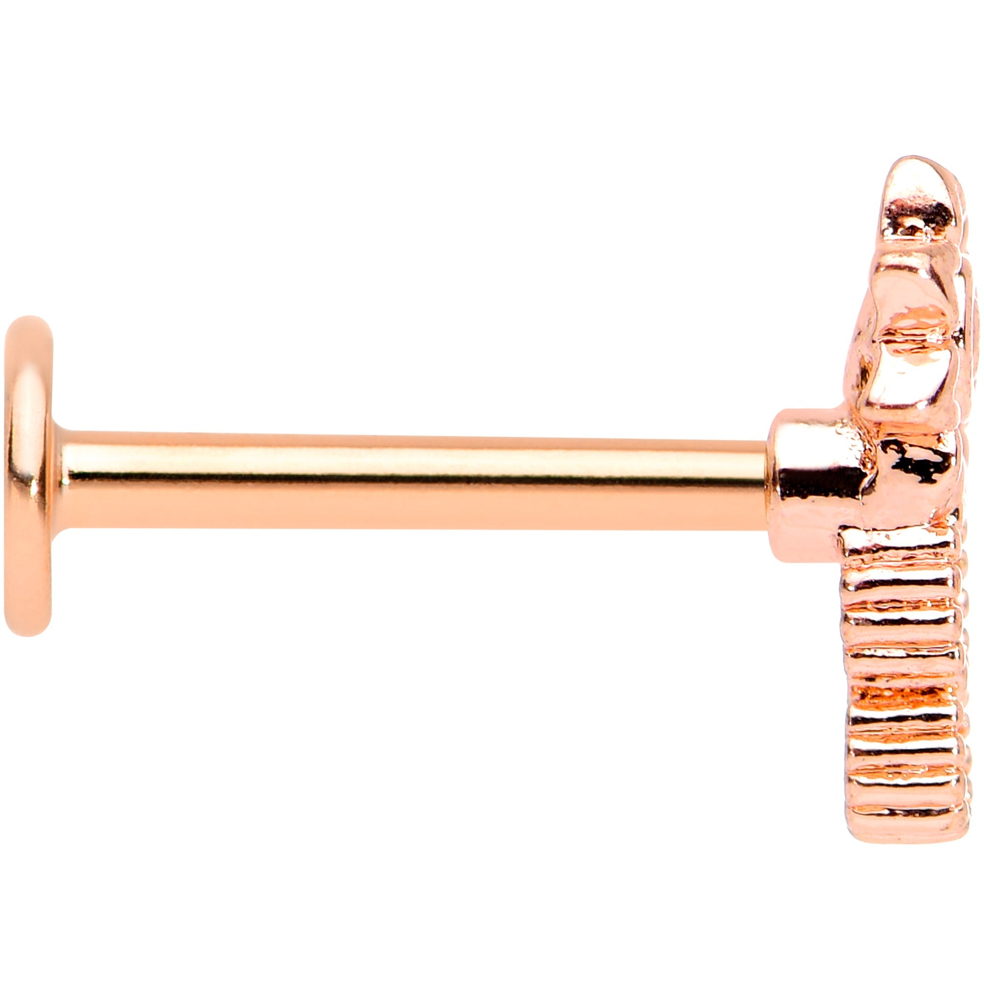 16G 5/16 Clear CZ Gem Rose Gold Tone Lil Sun Labret Monroe Tragus