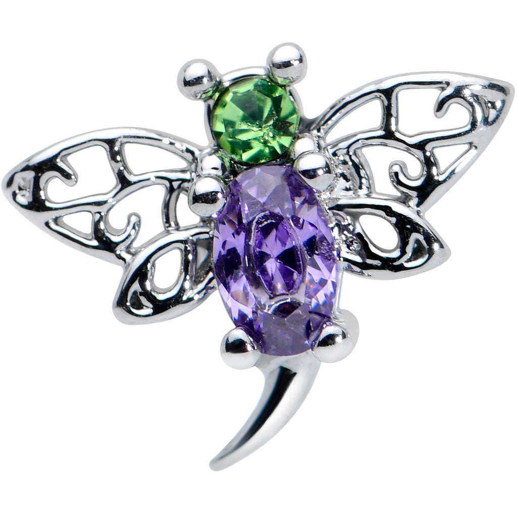 16G 5/16 Purple Green Gem Dragonfly Labret Monroe Tragus