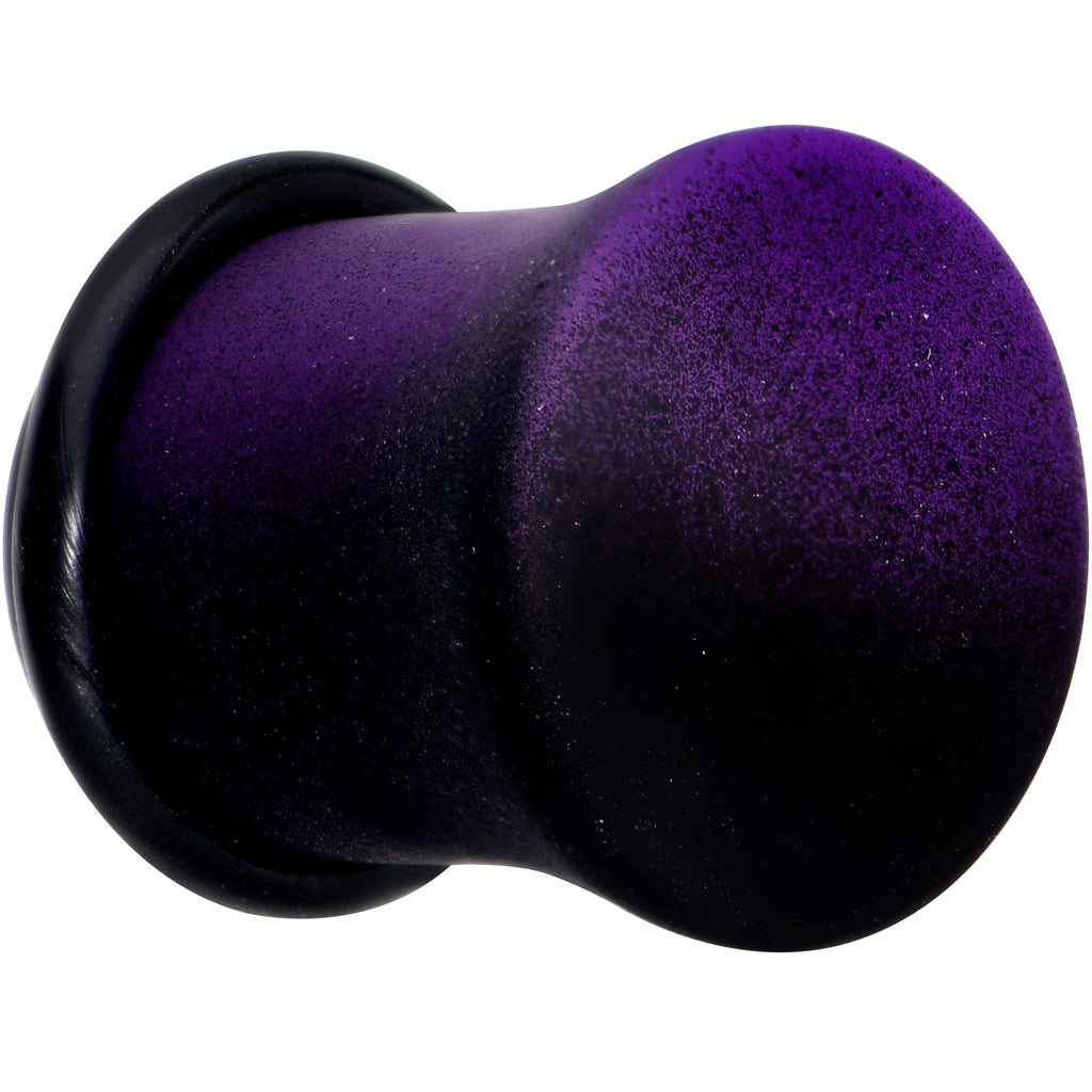 Black Purple Ombre Matte Acrylic Single Flare Plug Set Sizes 2mm-12mm