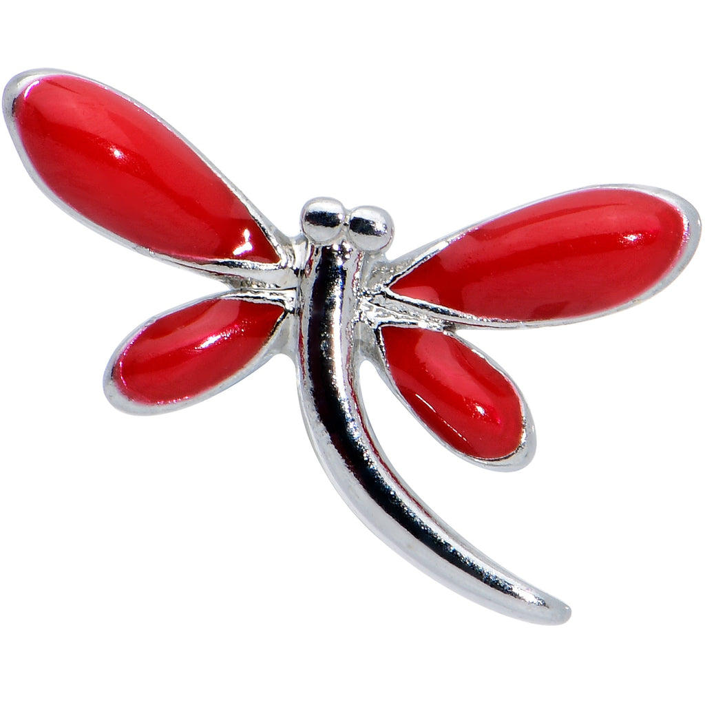 16G 5/16 Dragonfly Red Wings Internally Threaded Labret Tragus