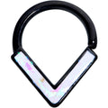 16G 5/16 White Faux Opal Black Chevron Cartilage Closure Ring