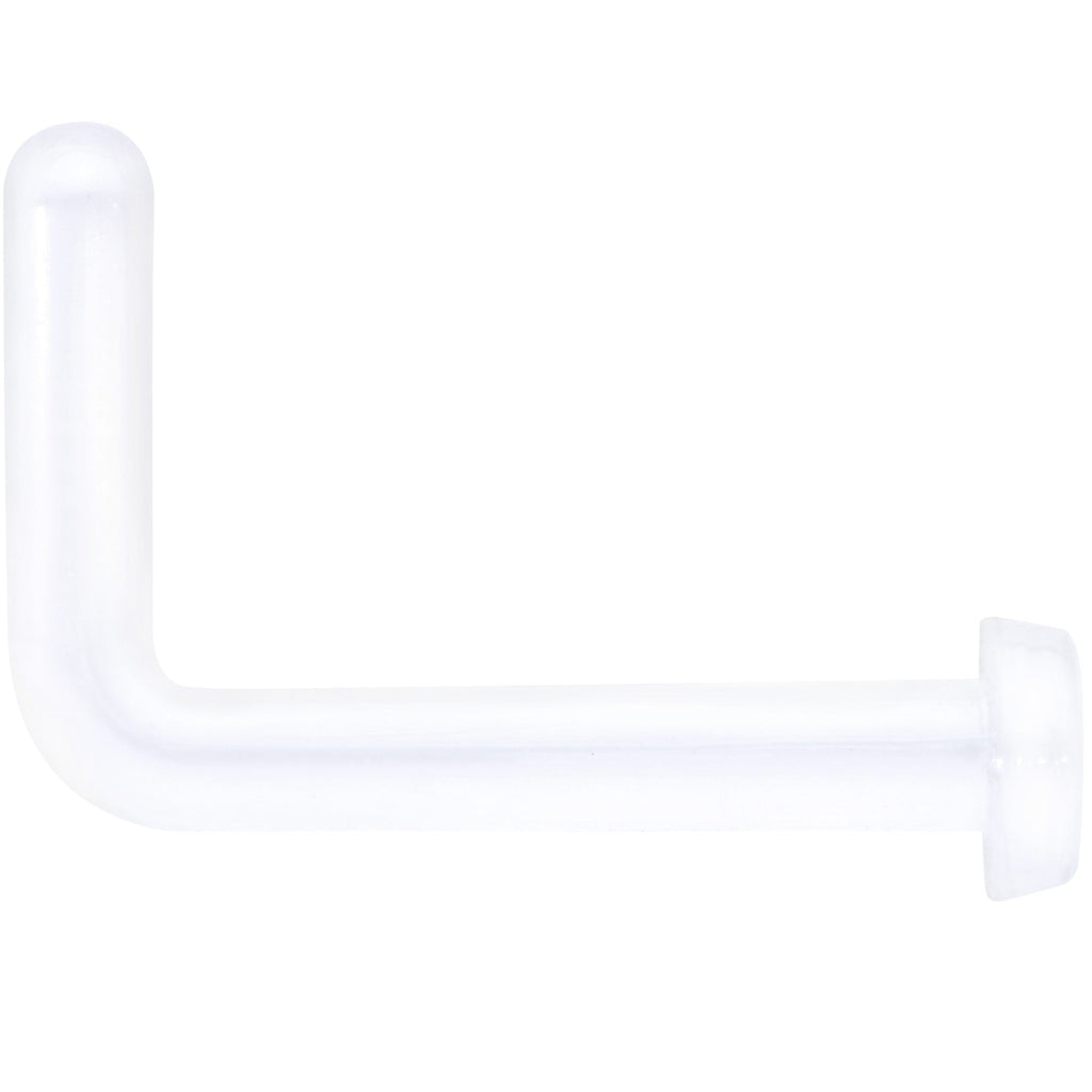 18G 1/4 Clear Bioplast Flat Top L Shape Nose Retainer Set of 10