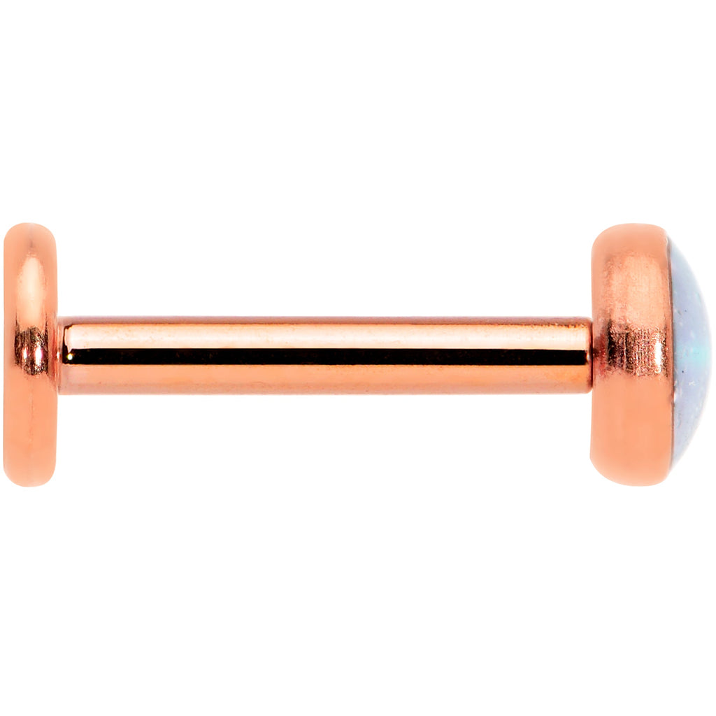 16G 5/16 Faux Opal Rose Gold Tone Internal Thread Labret Tragus