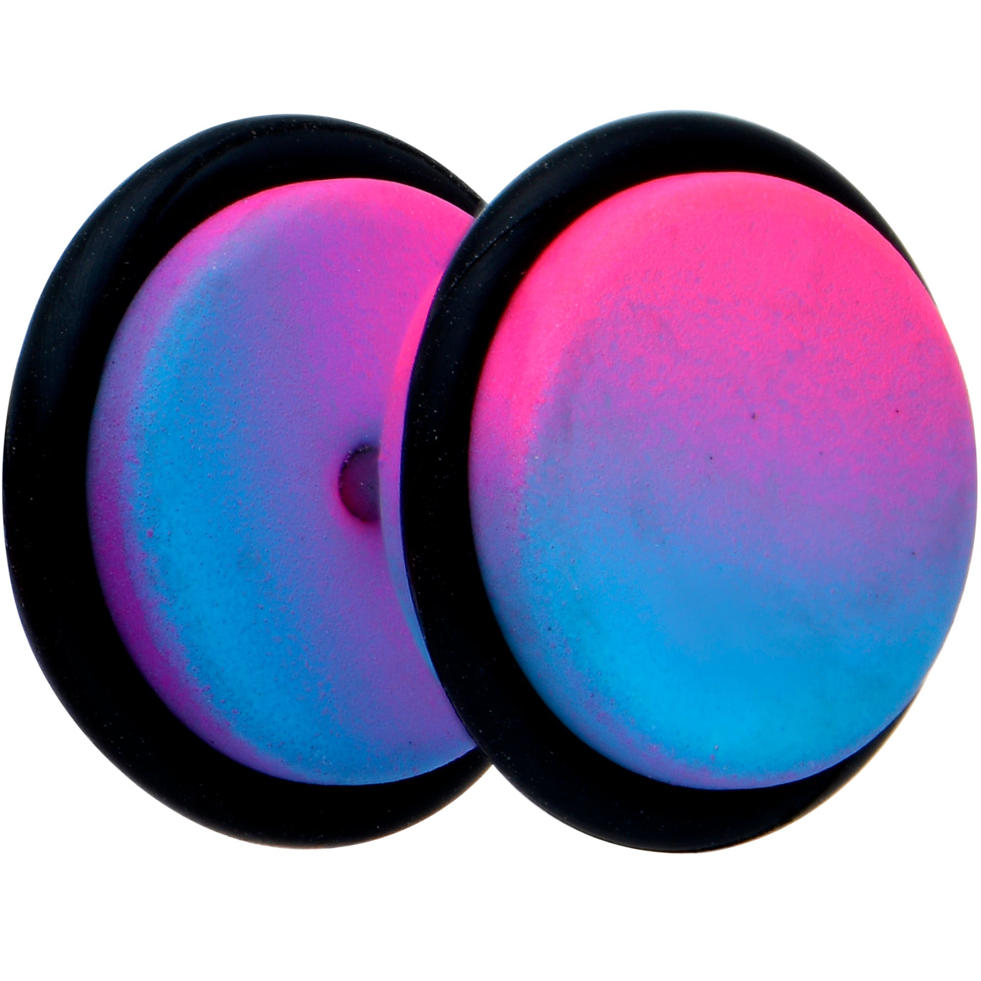 16G Pink Blue Ombre Matte Cheater Plug Set