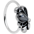 20G 5/16 Black Gem Abstract Bow Nose Hoop