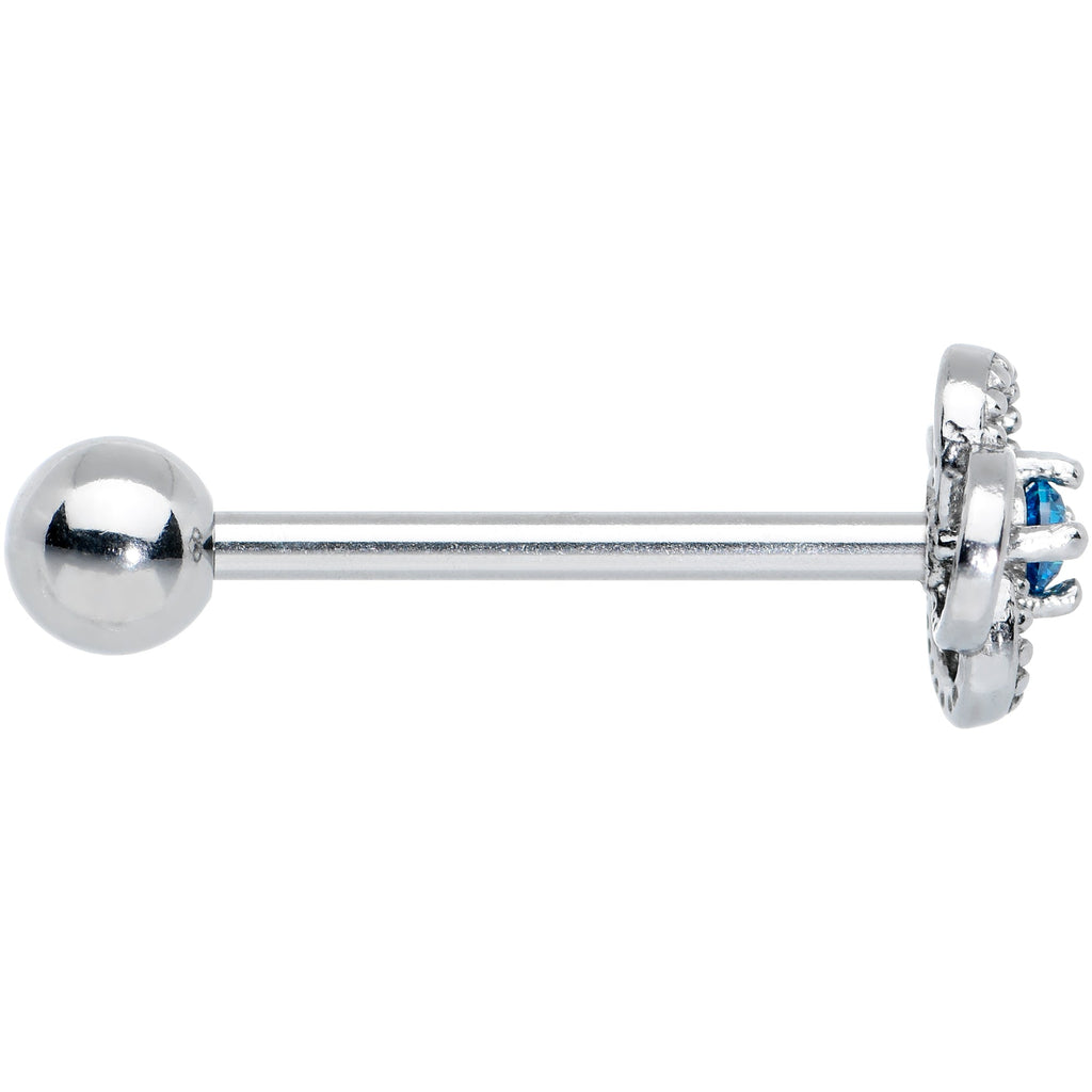 Blue Gem Celtic Knot Barbell Tongue Ring
