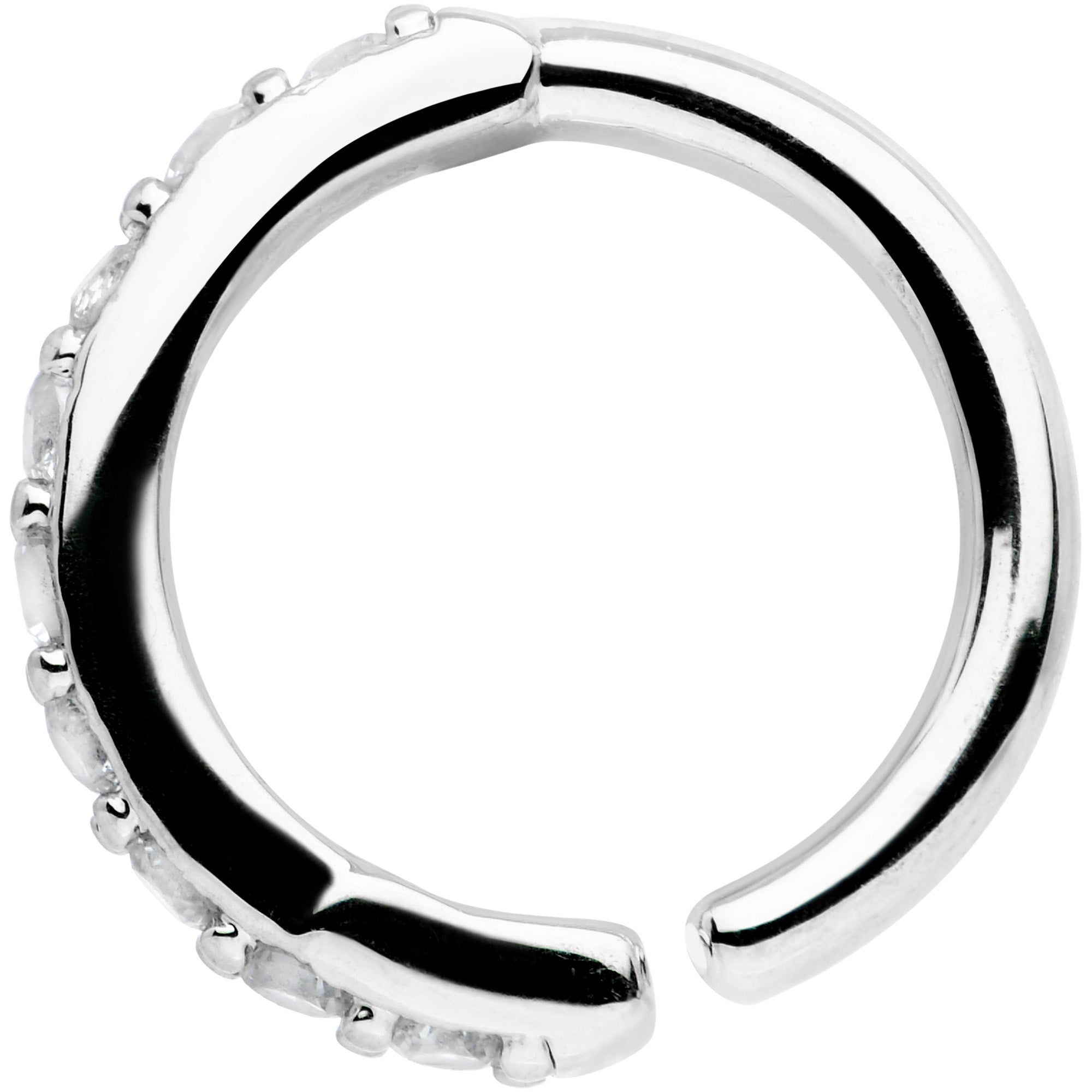 16G 5/16 Clear CZ Gem Forward Facing Closure Ring