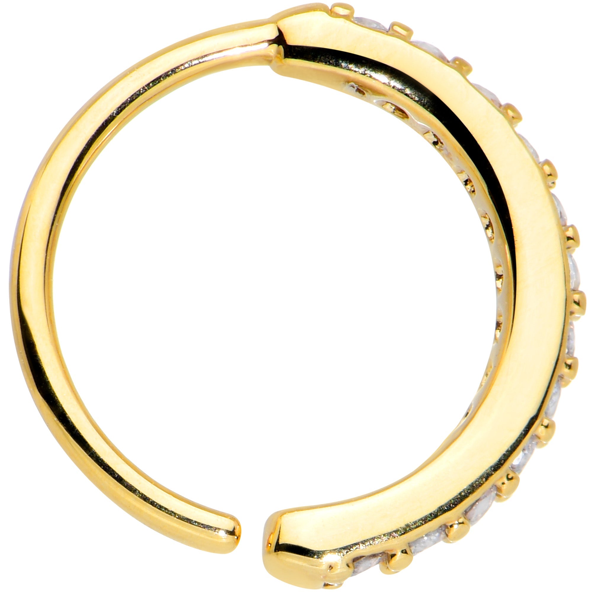 20G 5/16 Clear CZ Gem Gold Tone Forward Facing Nose Hoop