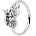 20G 5/16 Clear Gem Lacy Butterfly Nose Hoop
