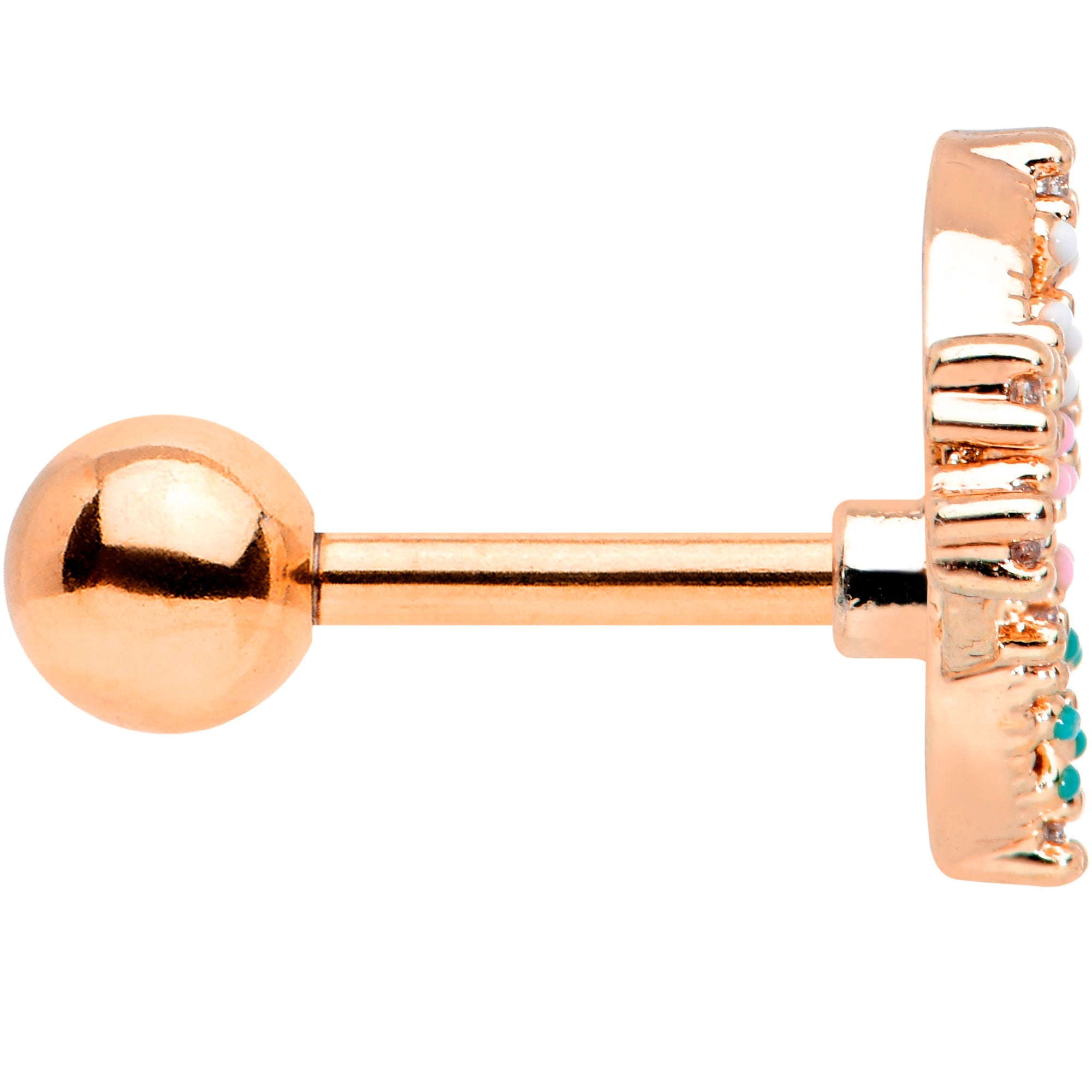16G 1/4 Clear CZ Gem Rose Gold Tone Butterfly Cartilage Tragus