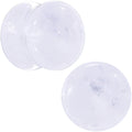 White Cloudy Quartz Double Flare Plug Set