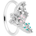 20G 5/16 Clear CZ Gem Abstract Butterfly Nose Hoop