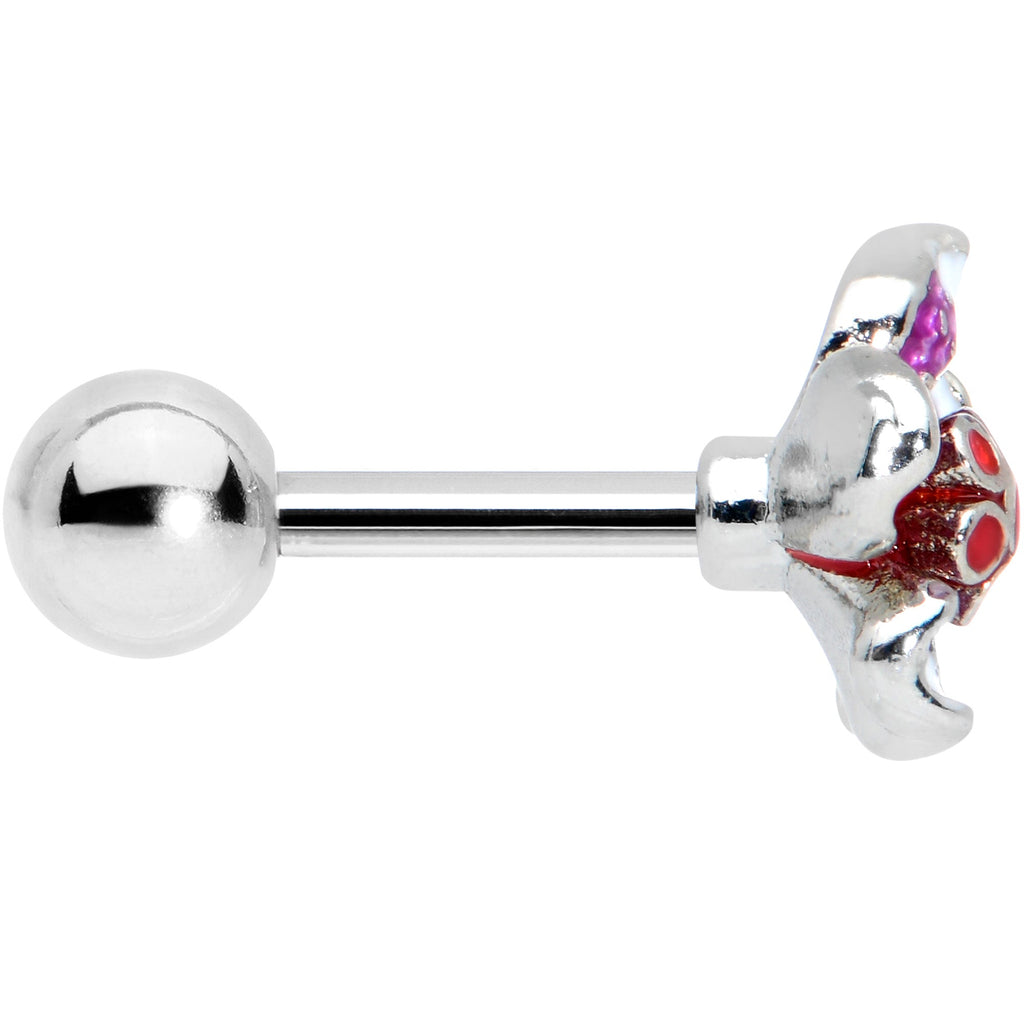 16G 1/4 Purple Red Flower in Flower Cartilage Tragus Earring