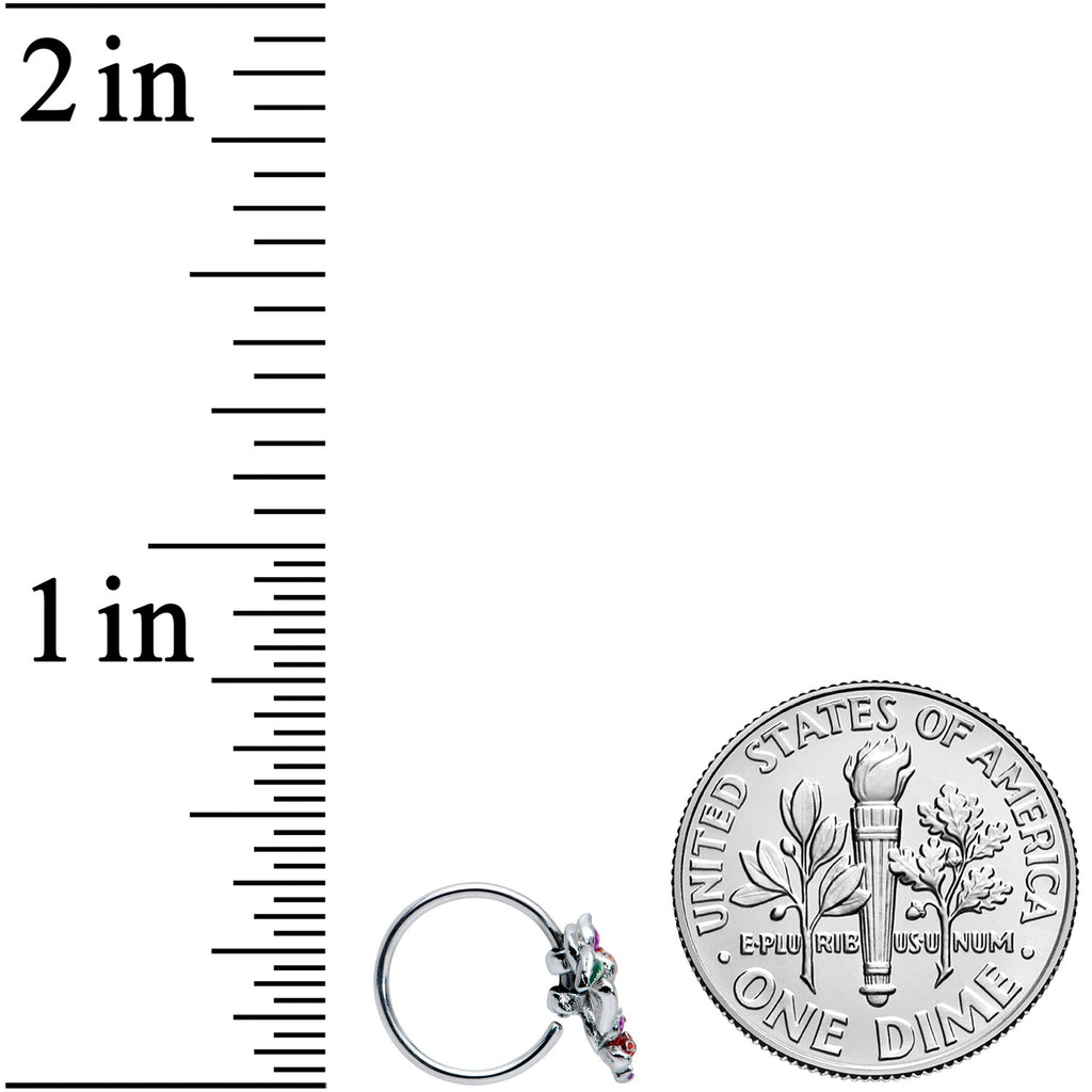 20G 5/16 Red Purple Flower in Flower Nose Hoop