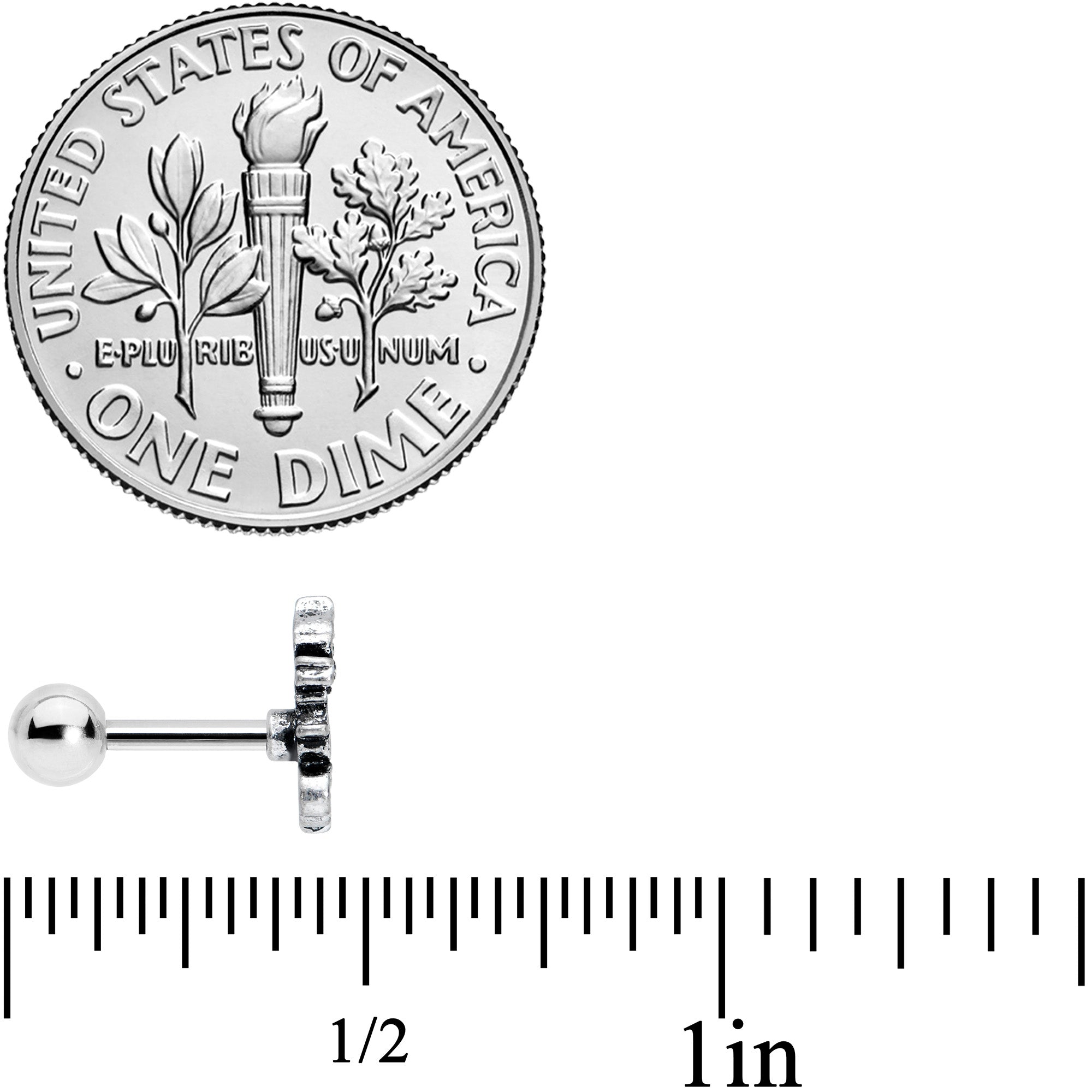 16G 1/4 Regal Medieval Dragon Cartilage Tragus Earring