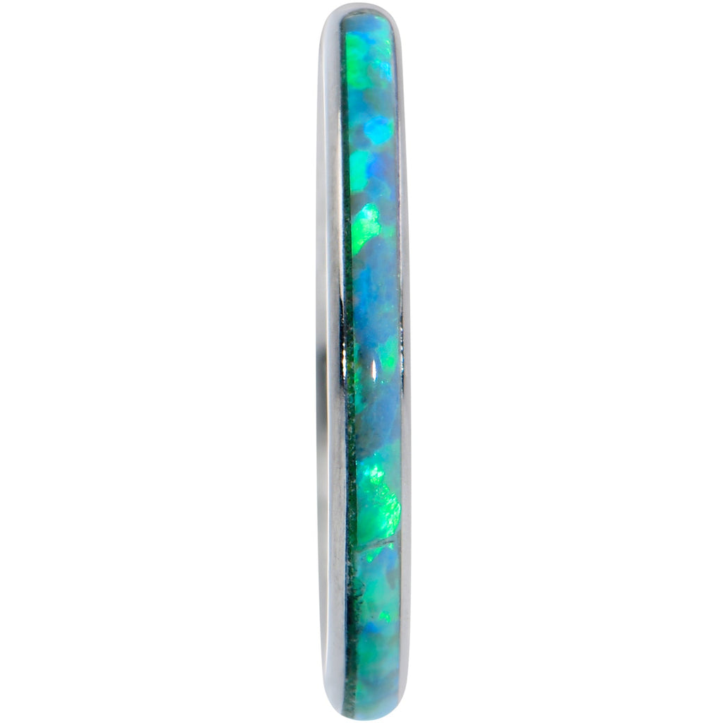 16G 5/16 Green Synthetic Opal Forward Facing Hinged Segment Ring