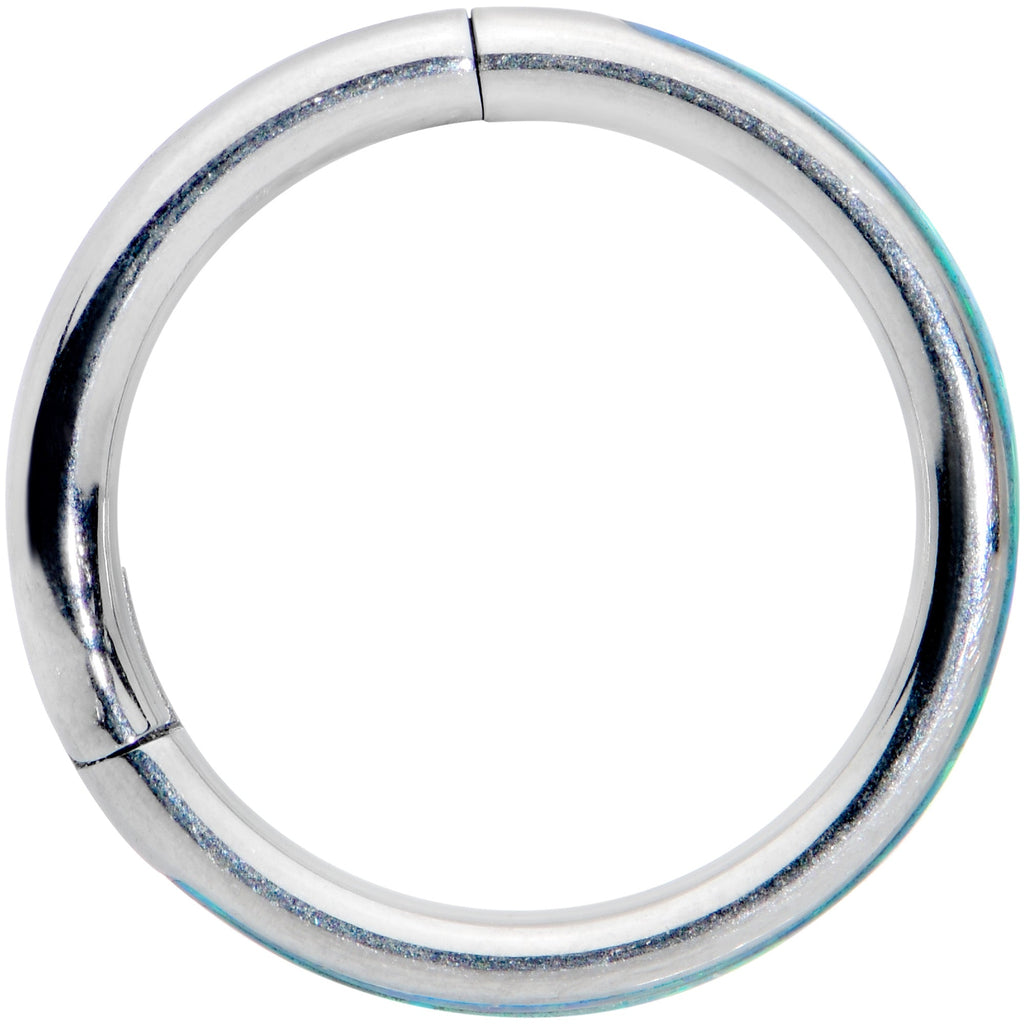 16G 5/16 Green Synthetic Opal Forward Facing Hinged Segment Ring