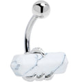 White Howlite Stone Claw Belly Ring