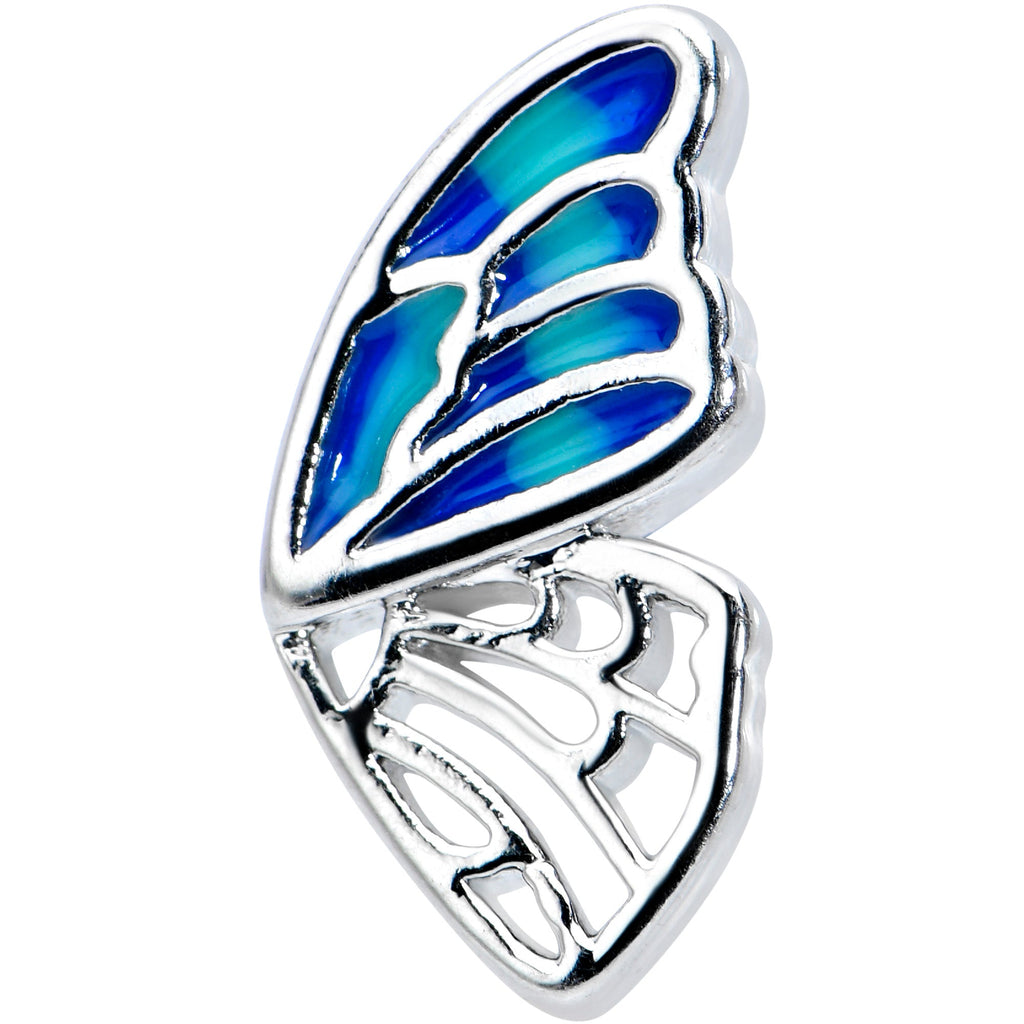 16G 5/16 Simple Blue Wing Butterfly Labret Monroe Tragus