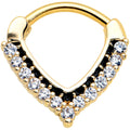 16G 5/16 Clear CZ Gem Gold Tone Classic Chevron Cartilage Clicker