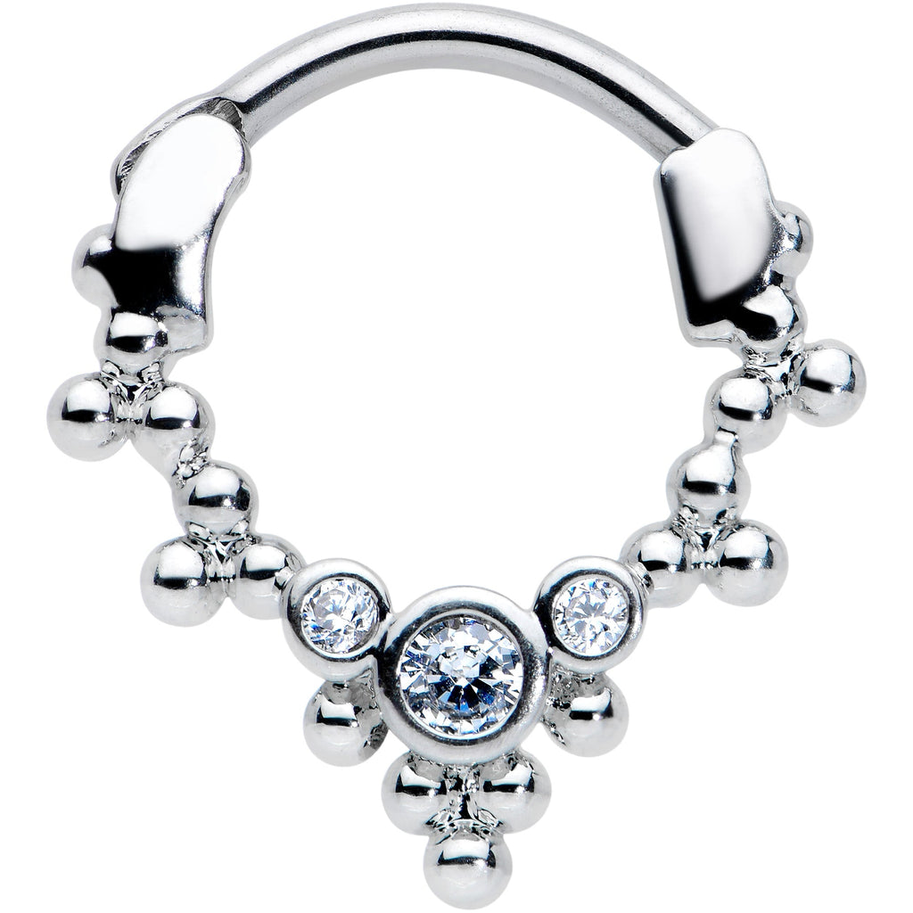 16G 5/16 Clear CZ Gem Princess Cartilage Clicker