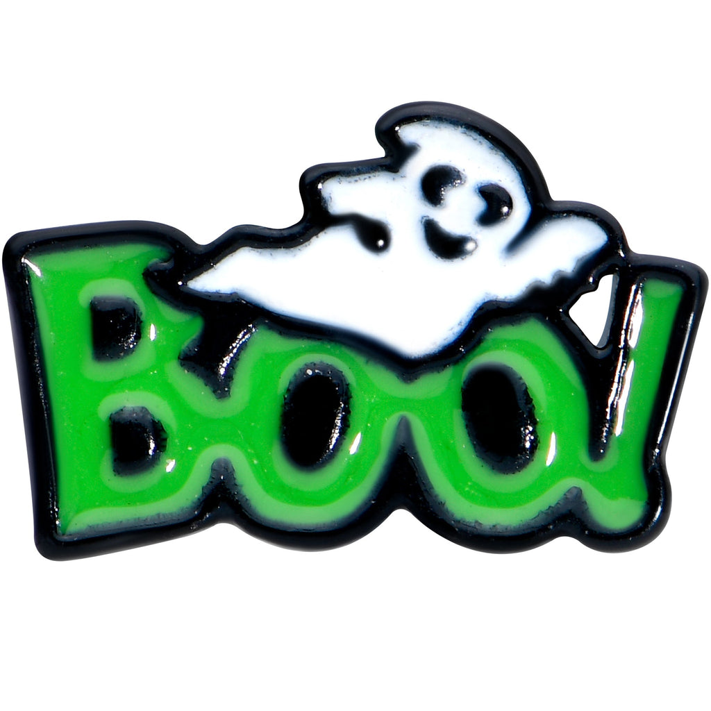 16G 5/16 Black Green Boo Ghost Halloween Labret Monroe Tragus