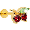16G 5/16 Red Gem Gold Hue Tasty Cherry Fruit Labret Monroe Tragus