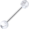 Elegant White Howlite Barbell Tongue Ring