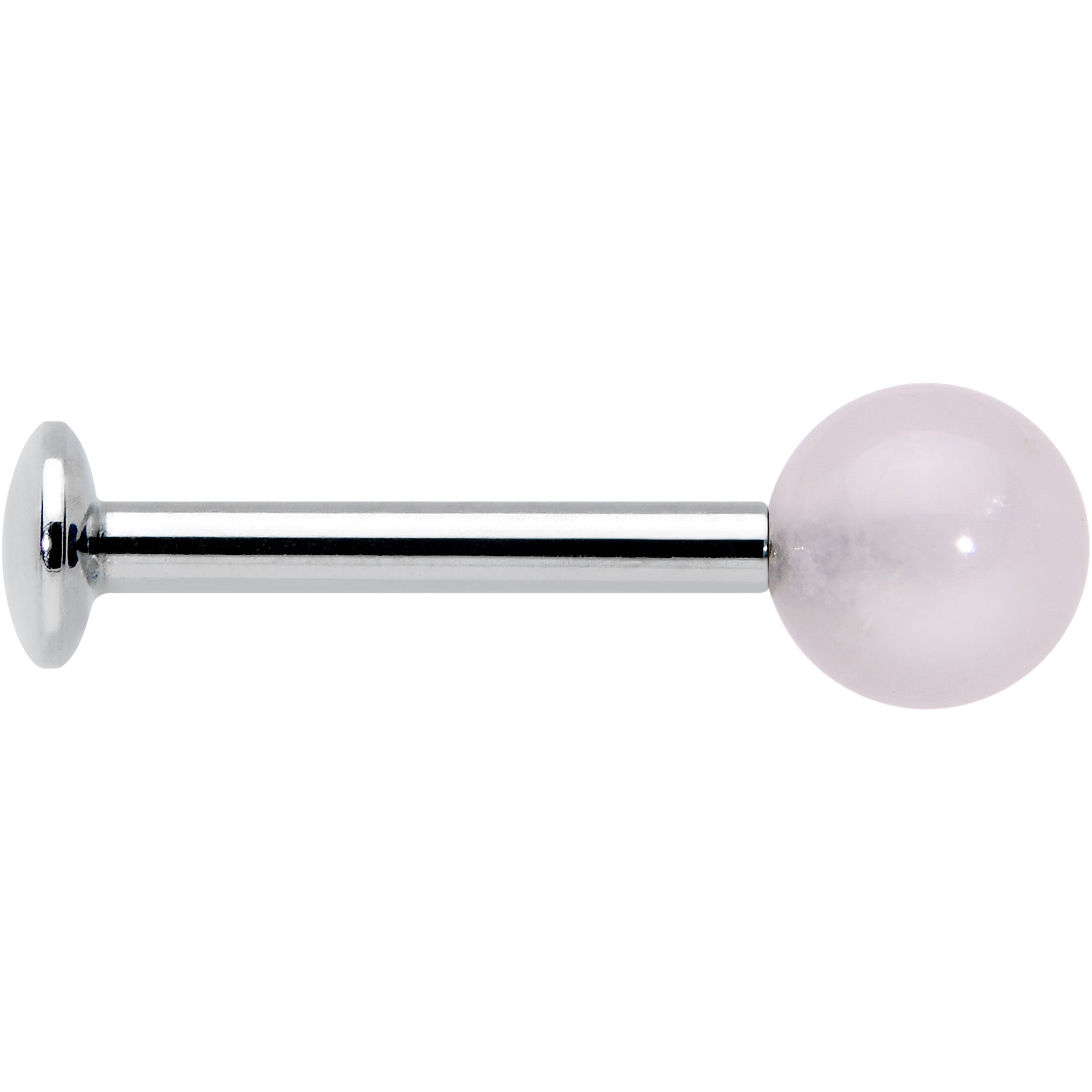 16G 5/16 Elegant Pink Rose Quartz Internal Threaded Labret Tragus