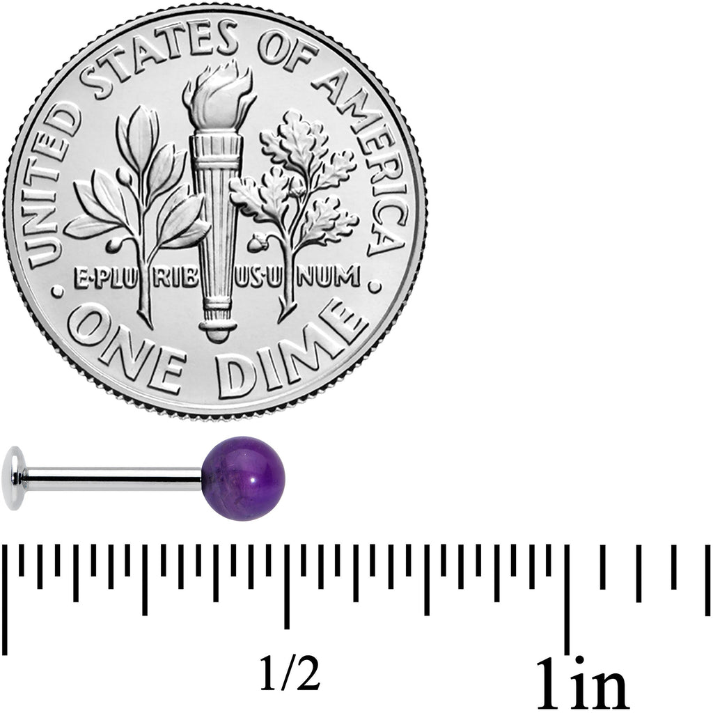 16G 5/16 Elegant Purple Amethyst Internal Threaded Labret Tragus