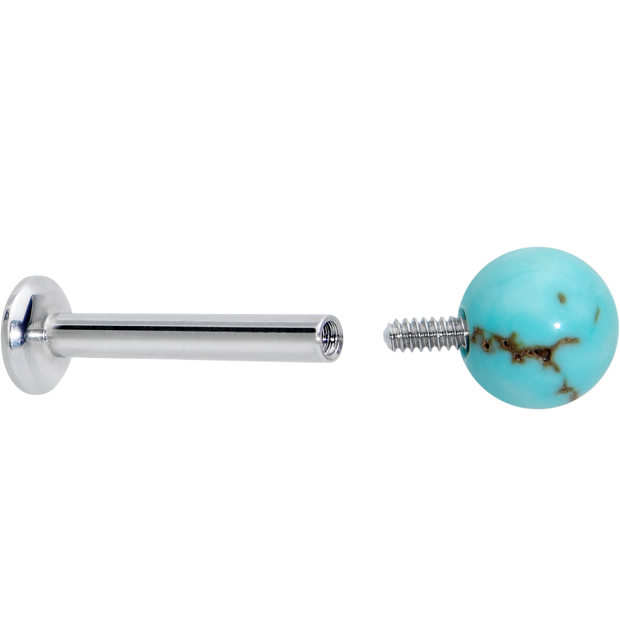 16G 5/16 Elegant Blue Turquoise Internally Threaded Labret Tragus
