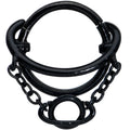 16G 3/8 Black Double Saturn Chain Dangle Hinged Segment Ring